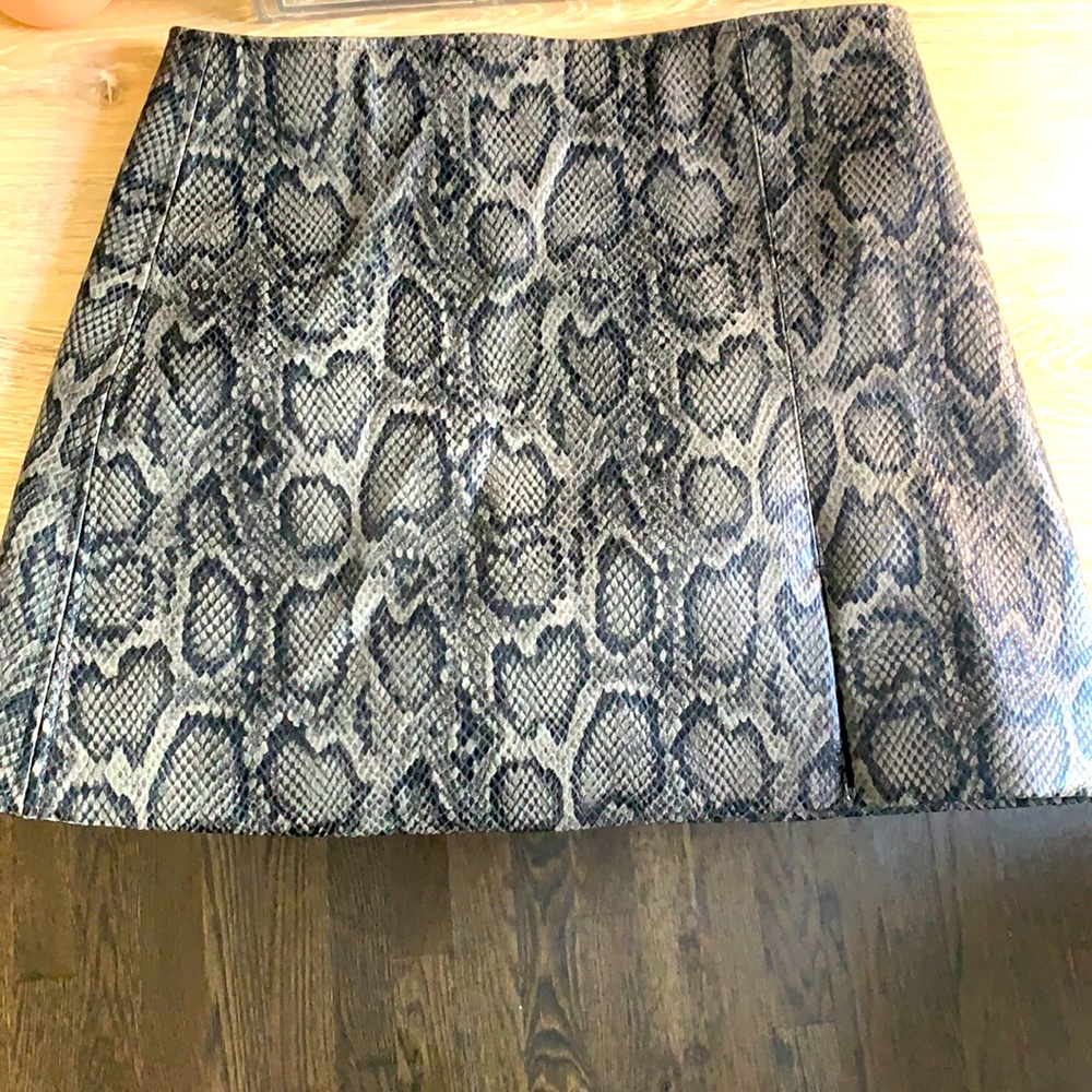 Snake skin mini skirt